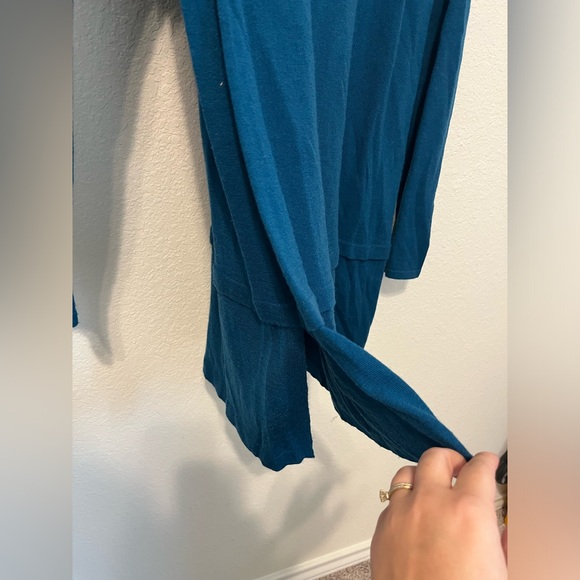 J. Jill Talia Washable Merino Wool Lightweight Tunic Sweater Peacock Blue - Picture 3 of 6